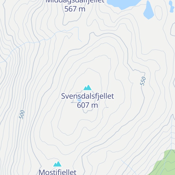 Map of Svensdalsfjellet