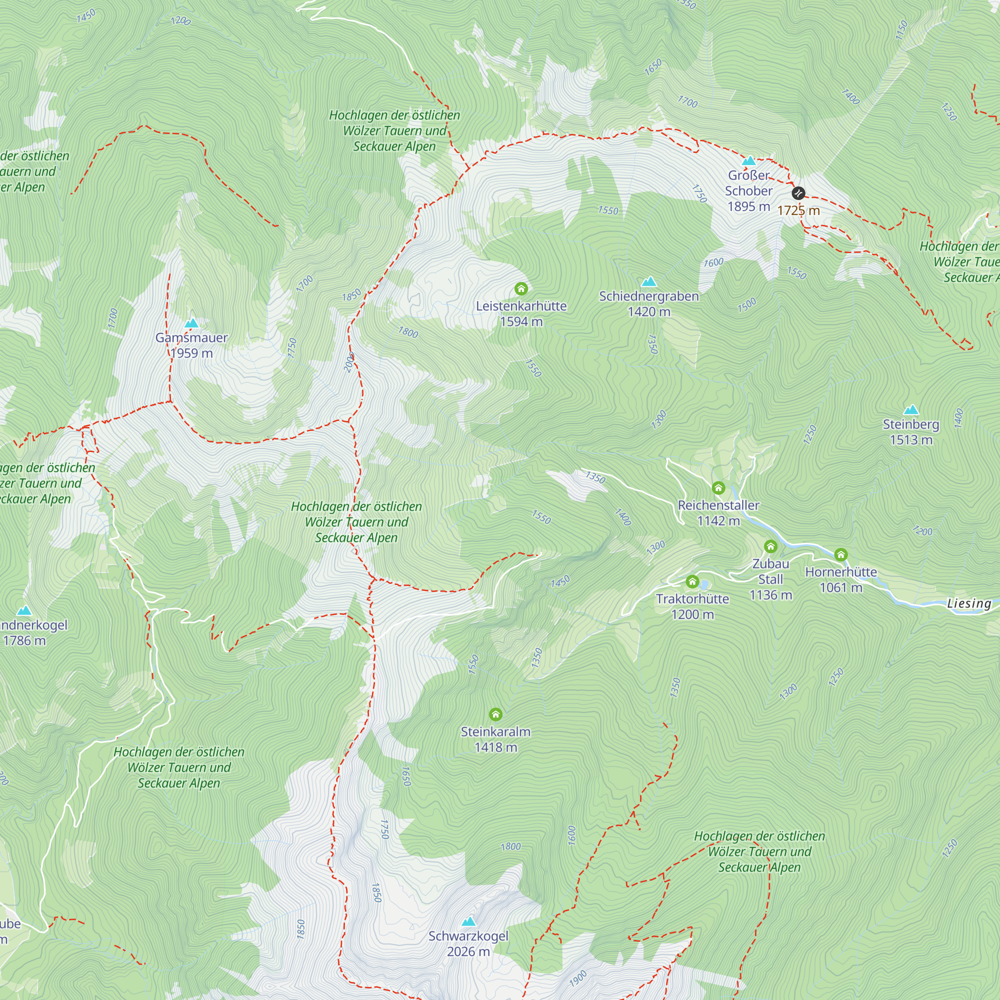 Liesingkaralm map