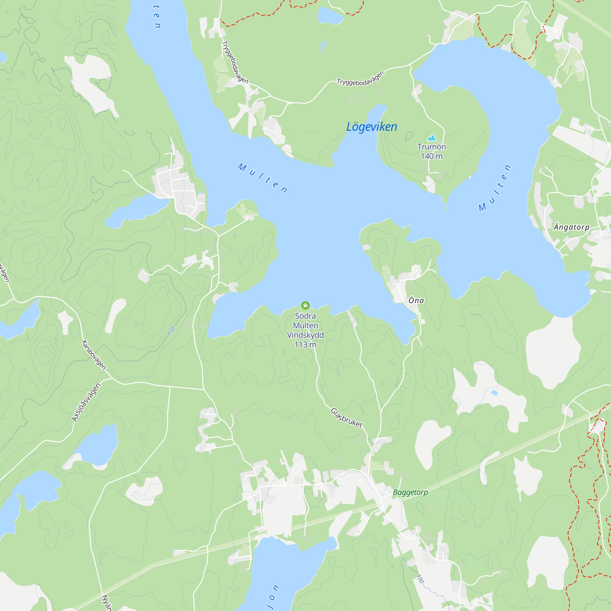 Södra Multen Vindskydd map