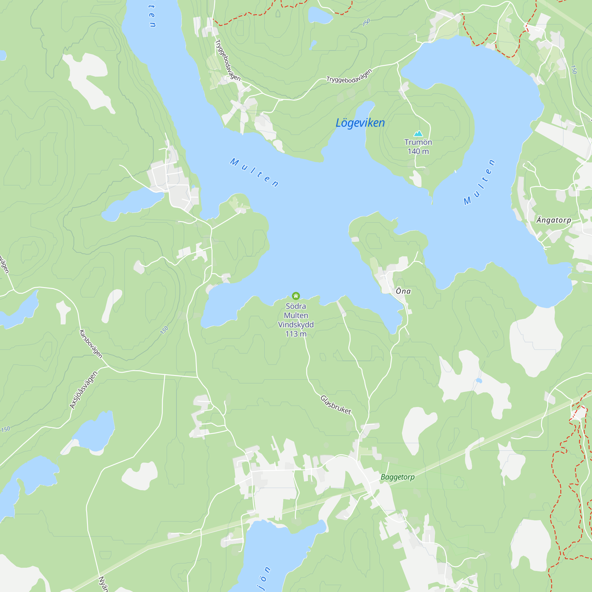 Södra Multen Vindskydd map