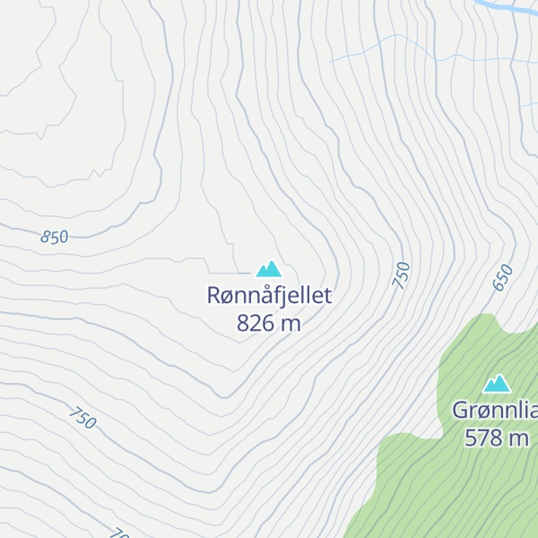 Map of Rønnåfjellet