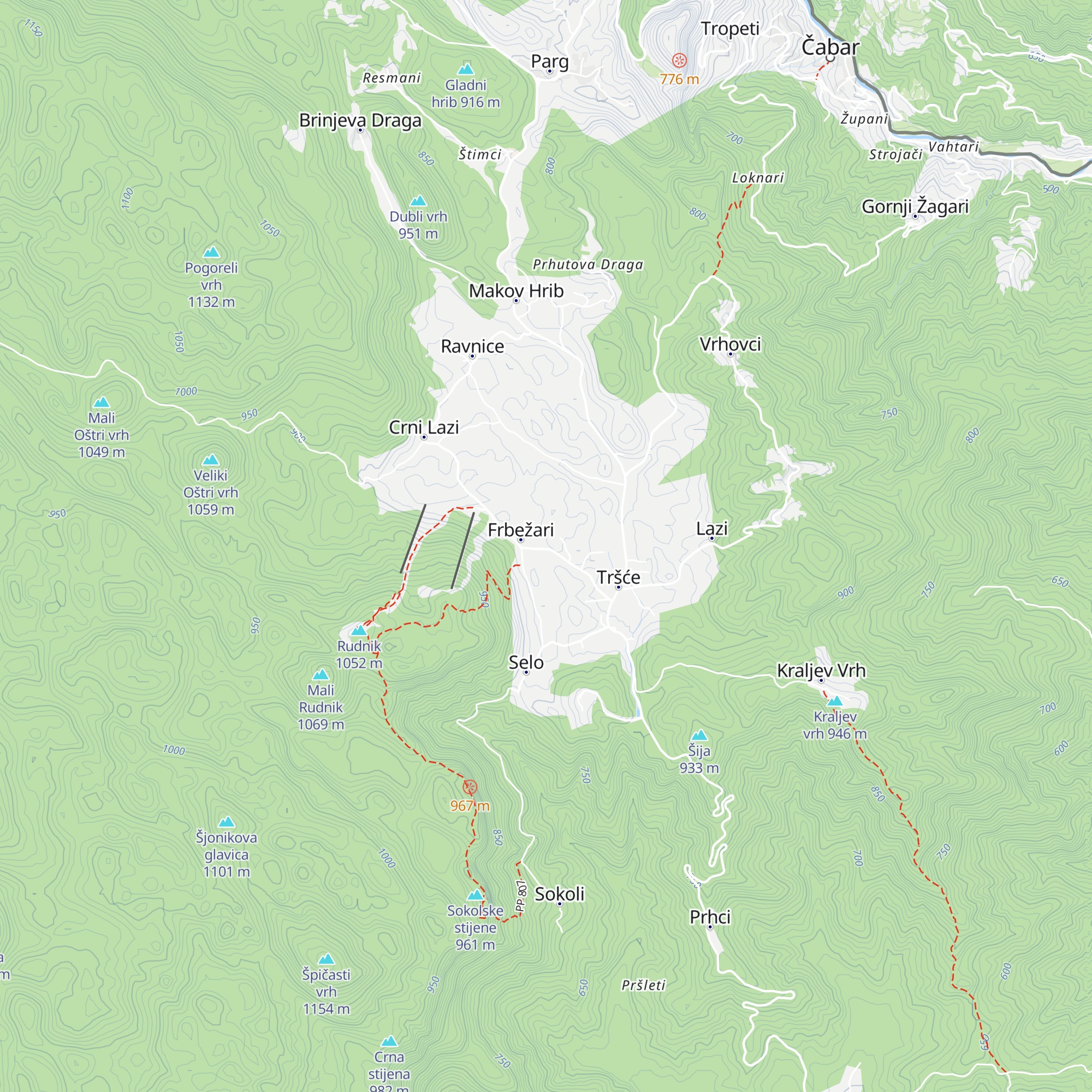 Mountain hut Frbežari map