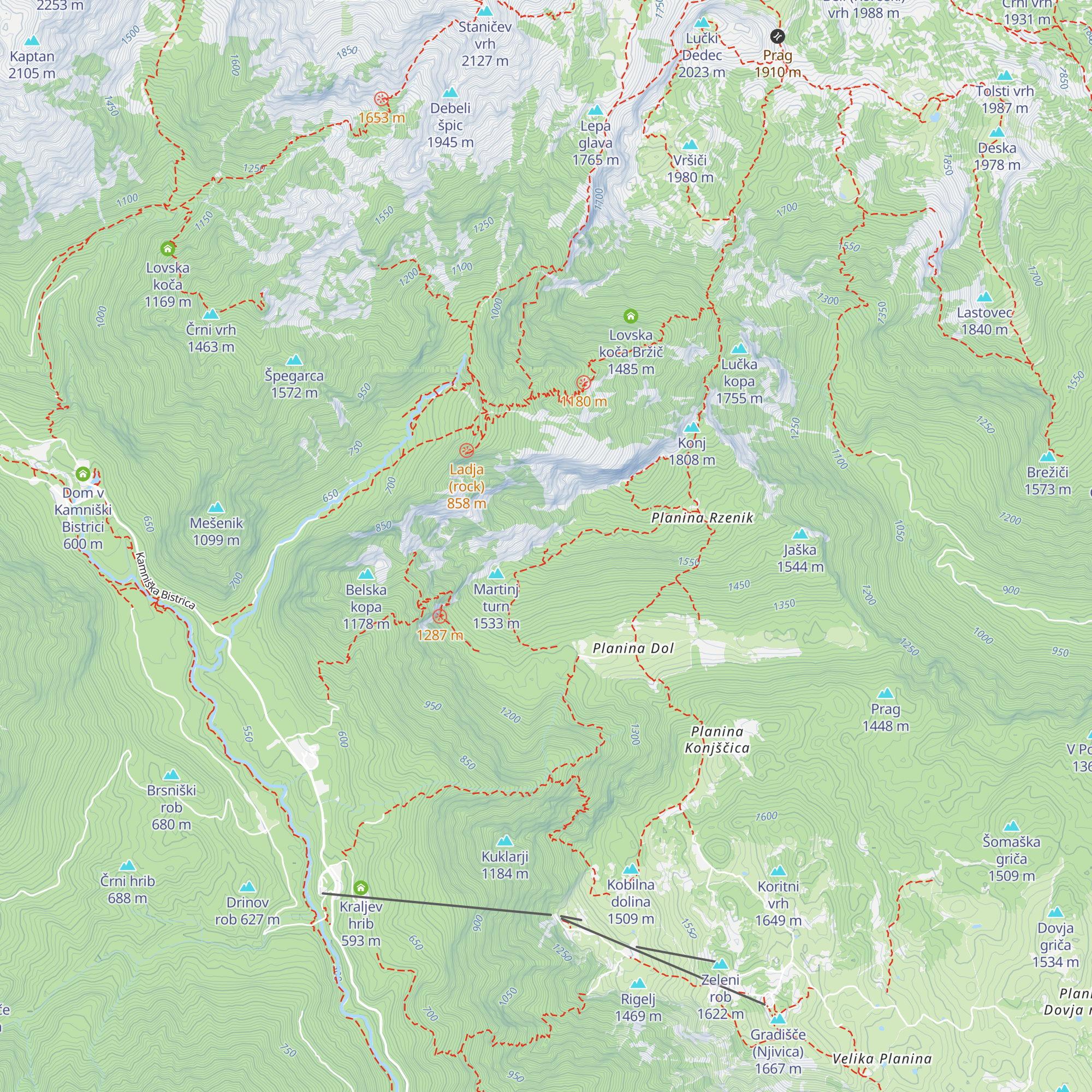 Bivak dobre volje (Good Cheer Cabin) map