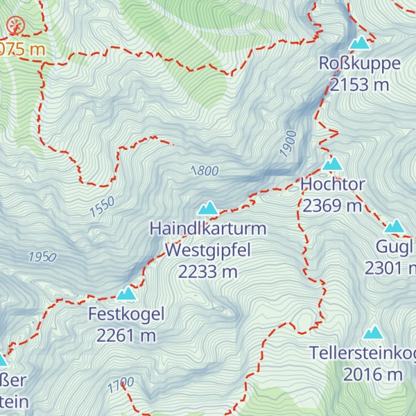 Map of Haindlkarturm Westgipfel