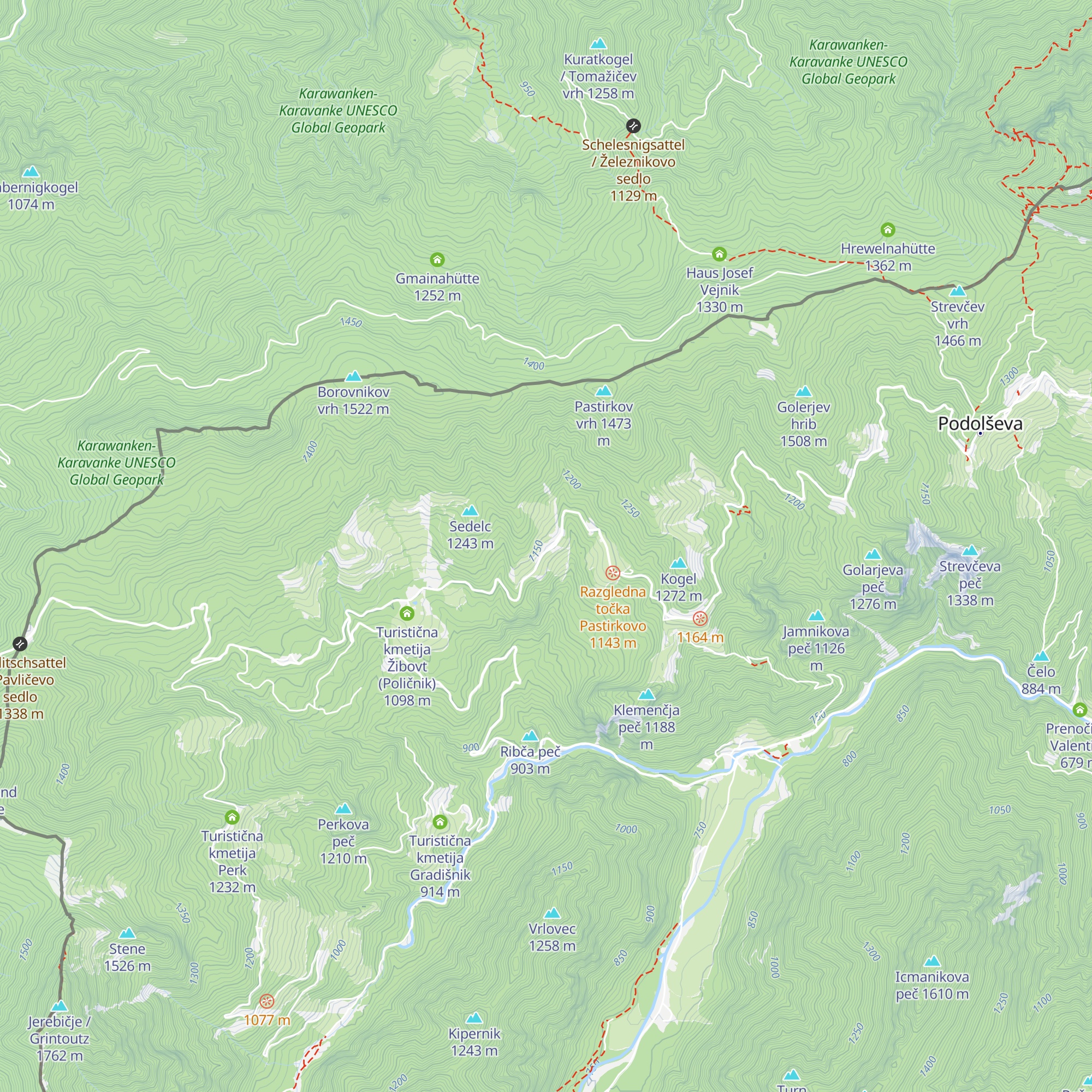 Smučišče Ložekar map