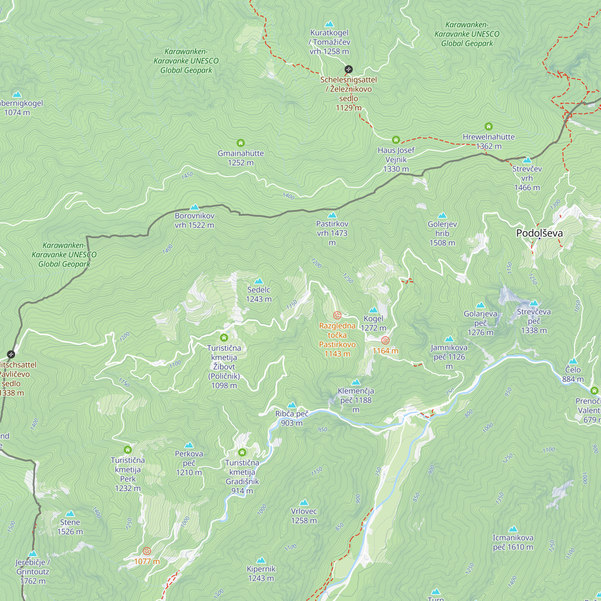 Smučišče Ložekar map