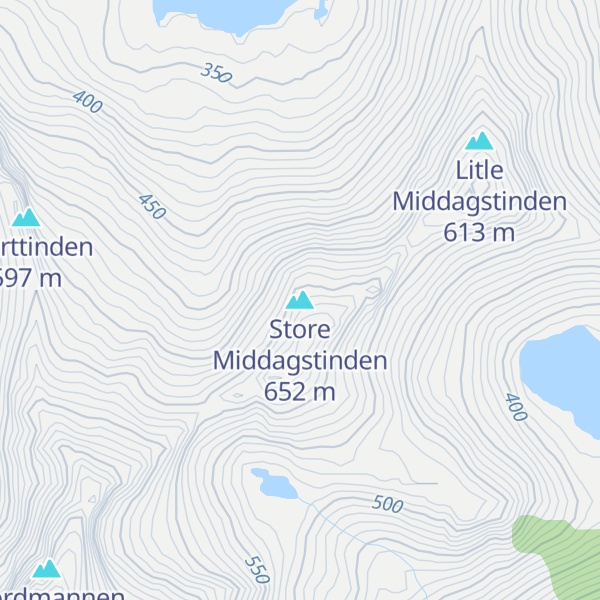 Map of Store Middagstinden