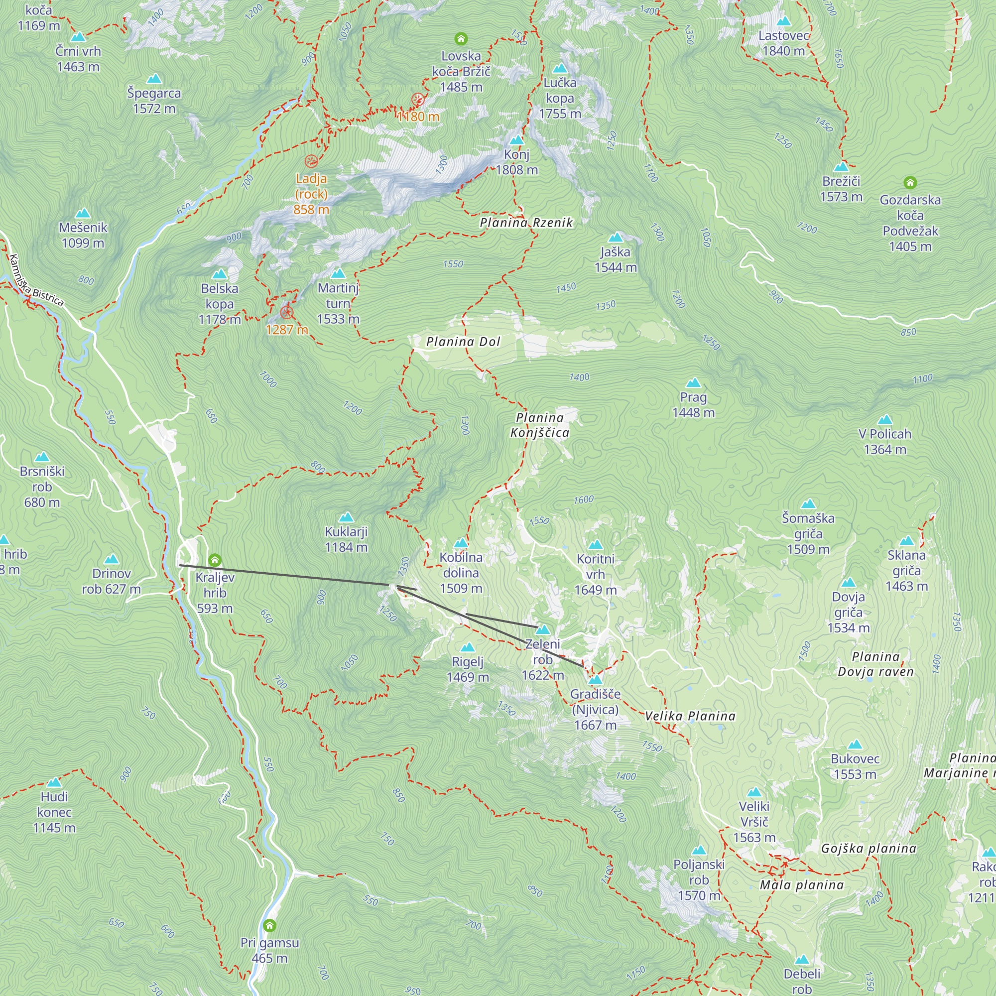 Lovska koča Konjščica map