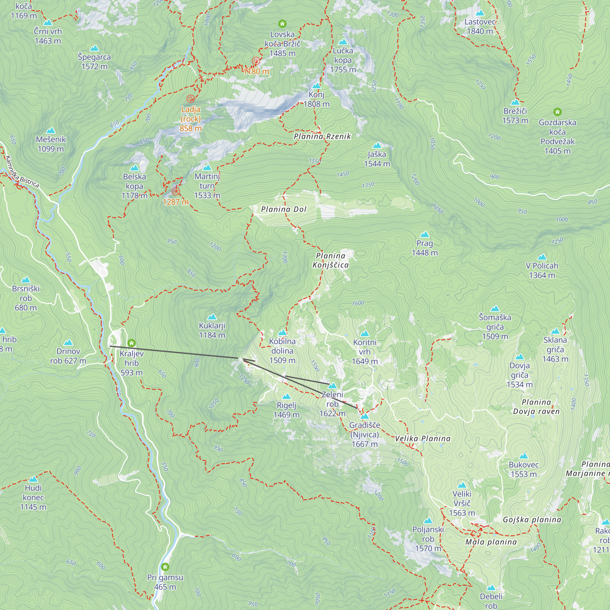 Lovska koča Konjščica map