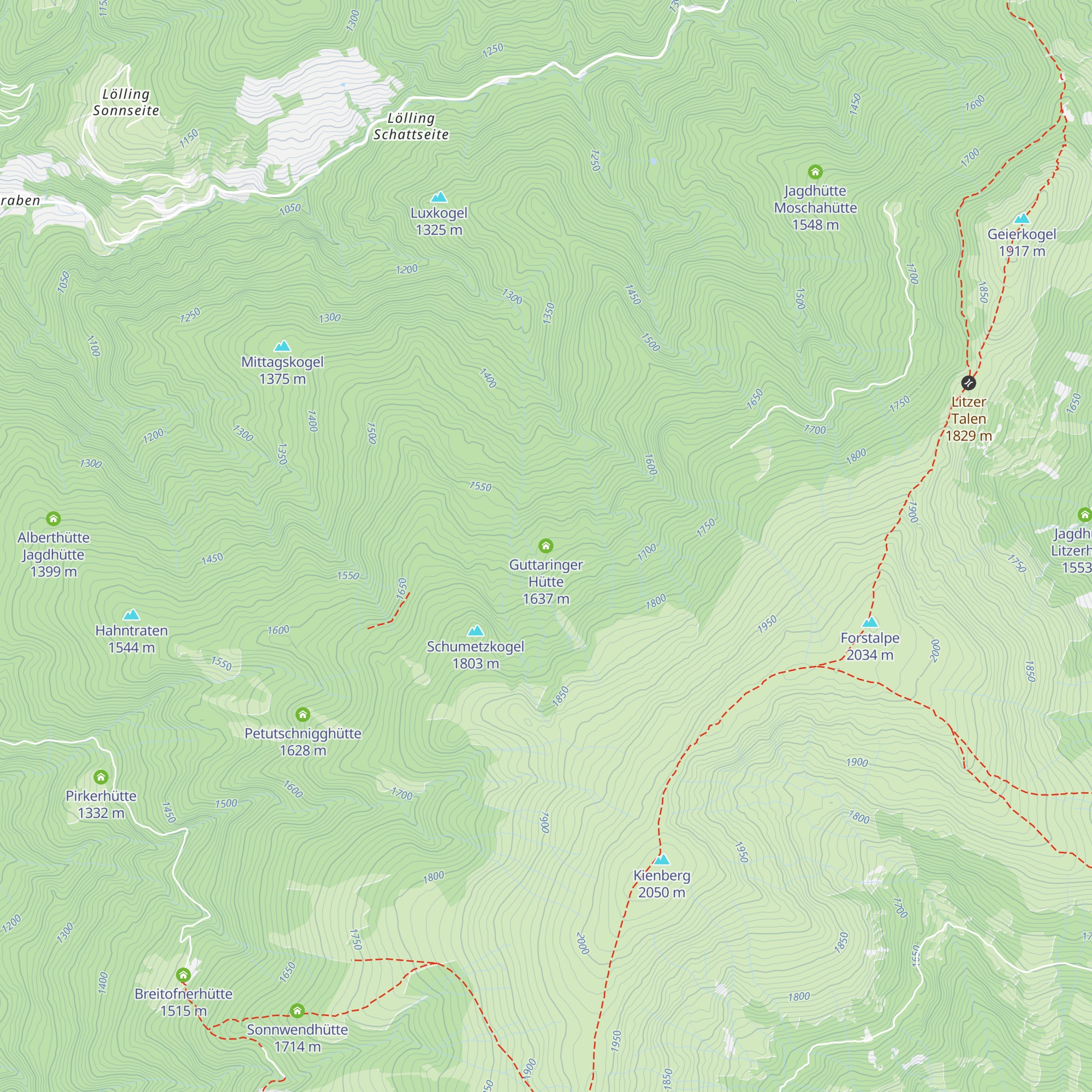 Guttaringer Hütte map