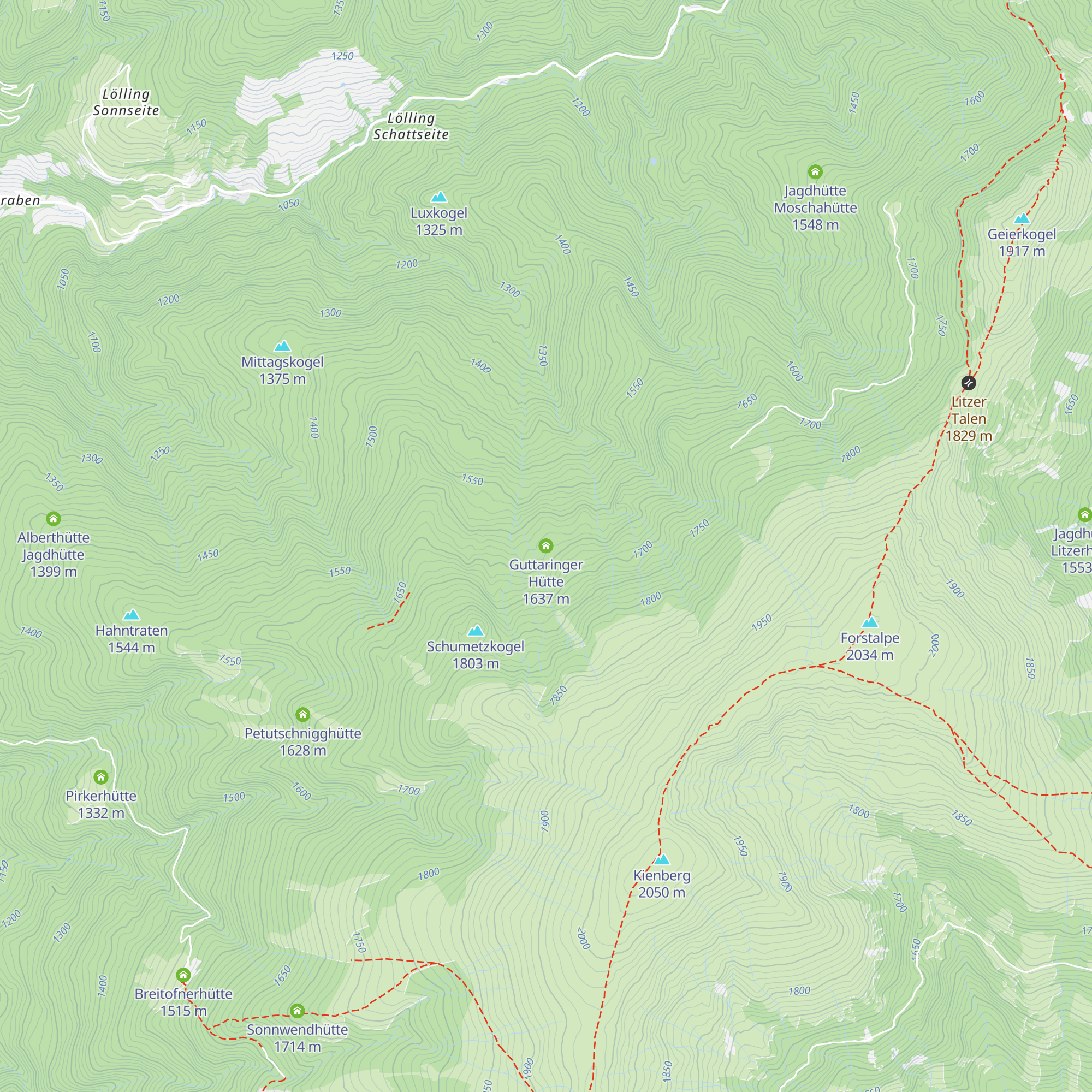 Guttaringer Hütte map