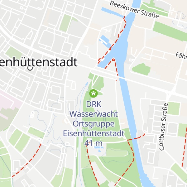 Map of DRK Wasserwacht Ortsgruppe Eisenhüttenstadt