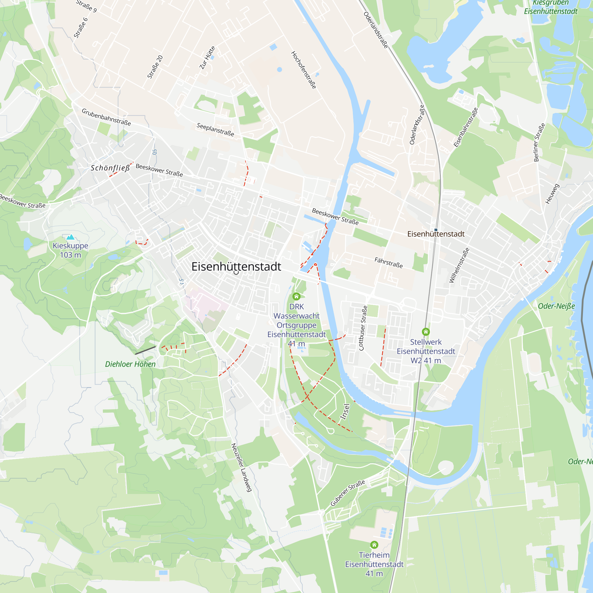 DRK Wasserwacht Ortsgruppe Eisenhüttenstadt map