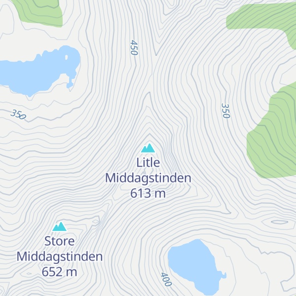 Map of Litle Middagstinden