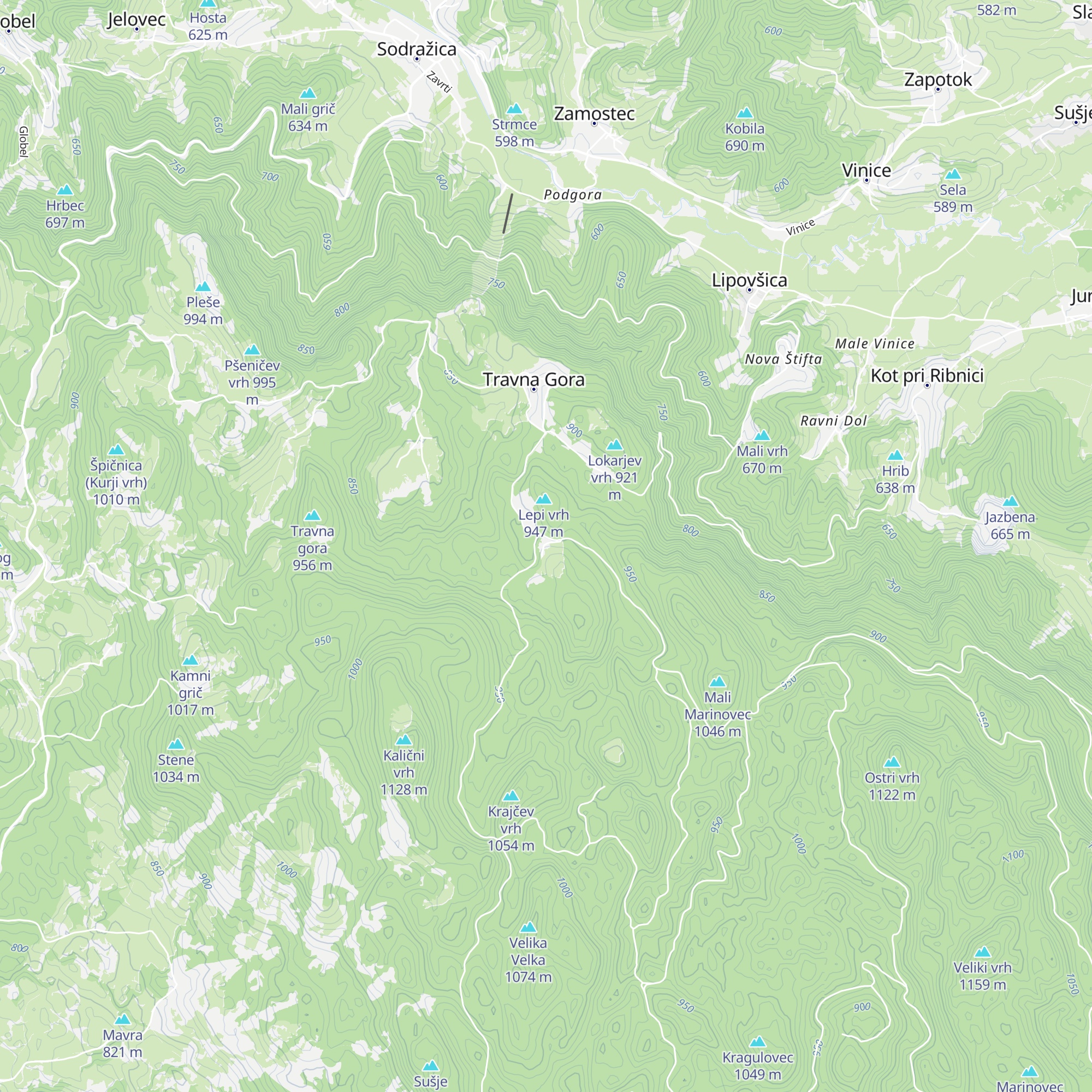 Planinski dom na Travni gori map