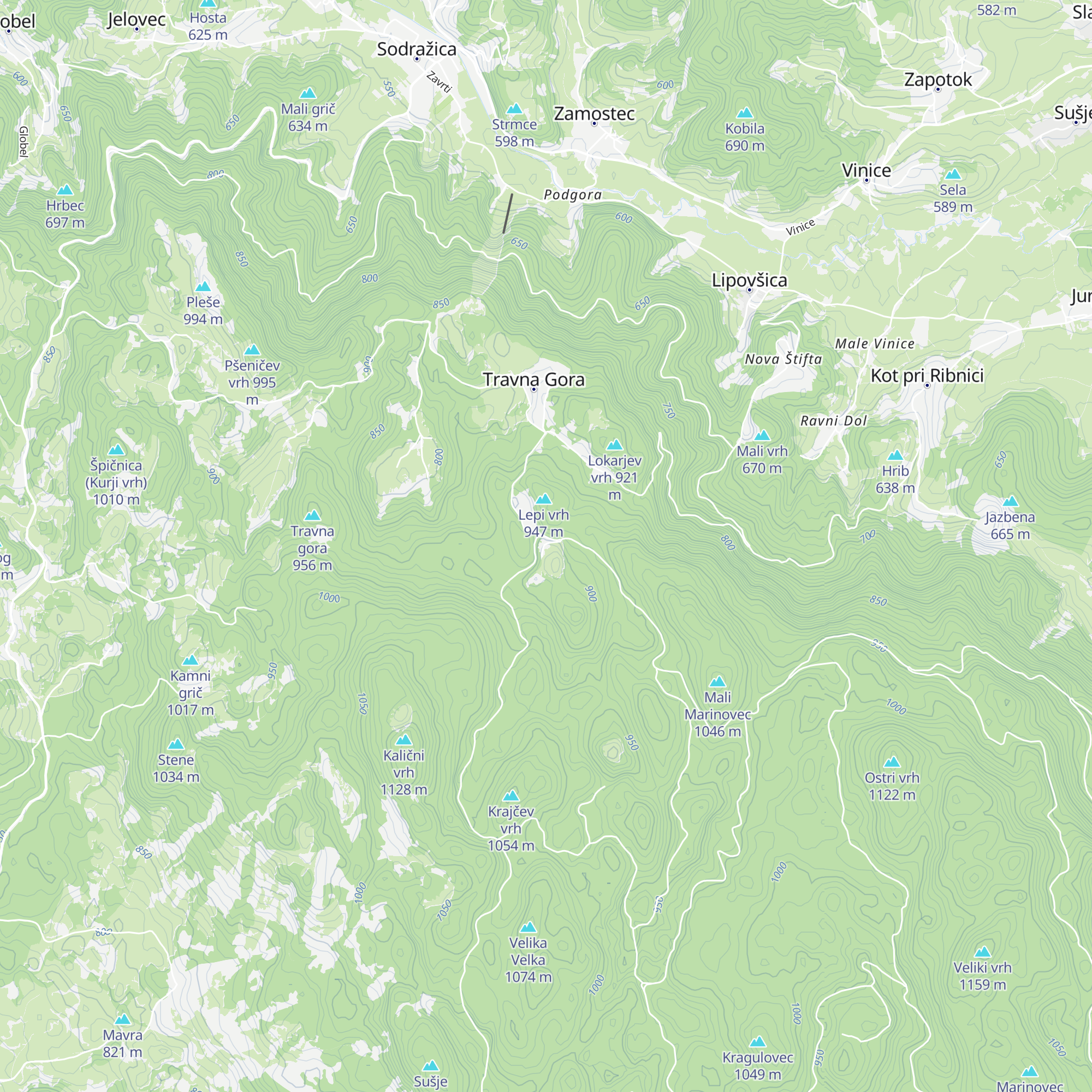Planinski dom na Travni gori map