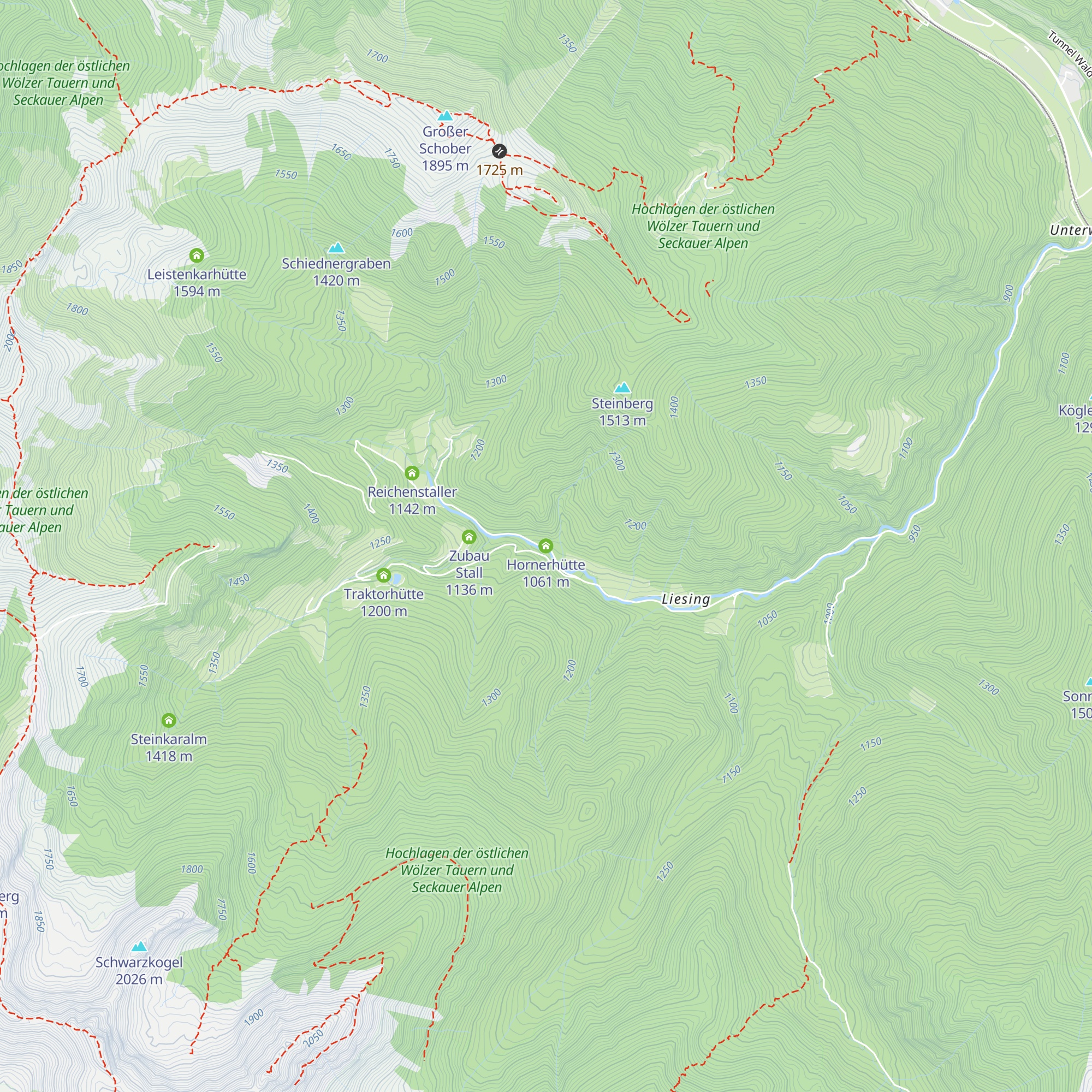 Hornerhütte map