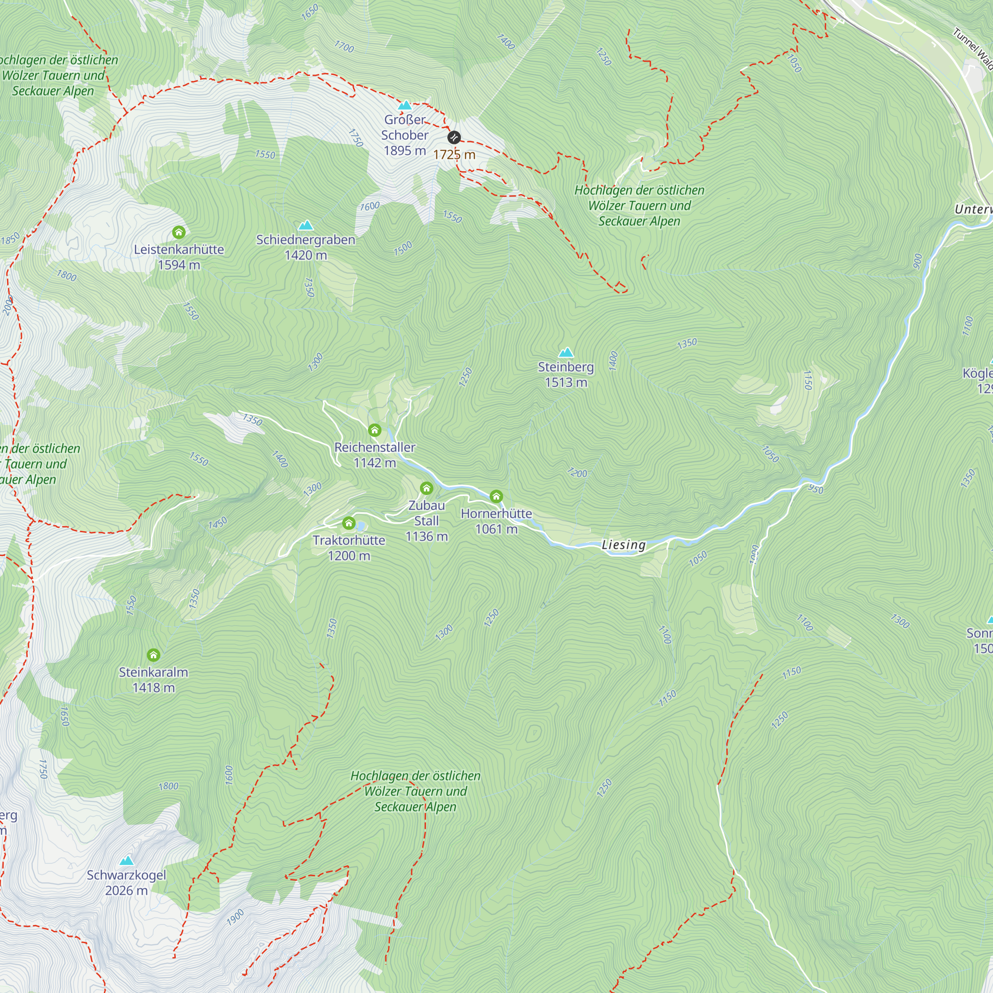 Hornerhütte map