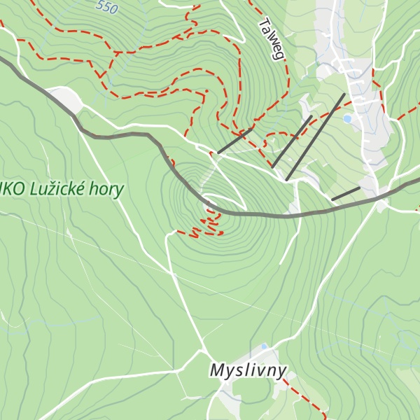 Map of Lausche / Luž