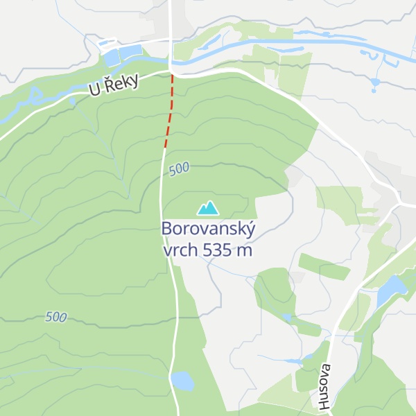Map of Borovanský vrch