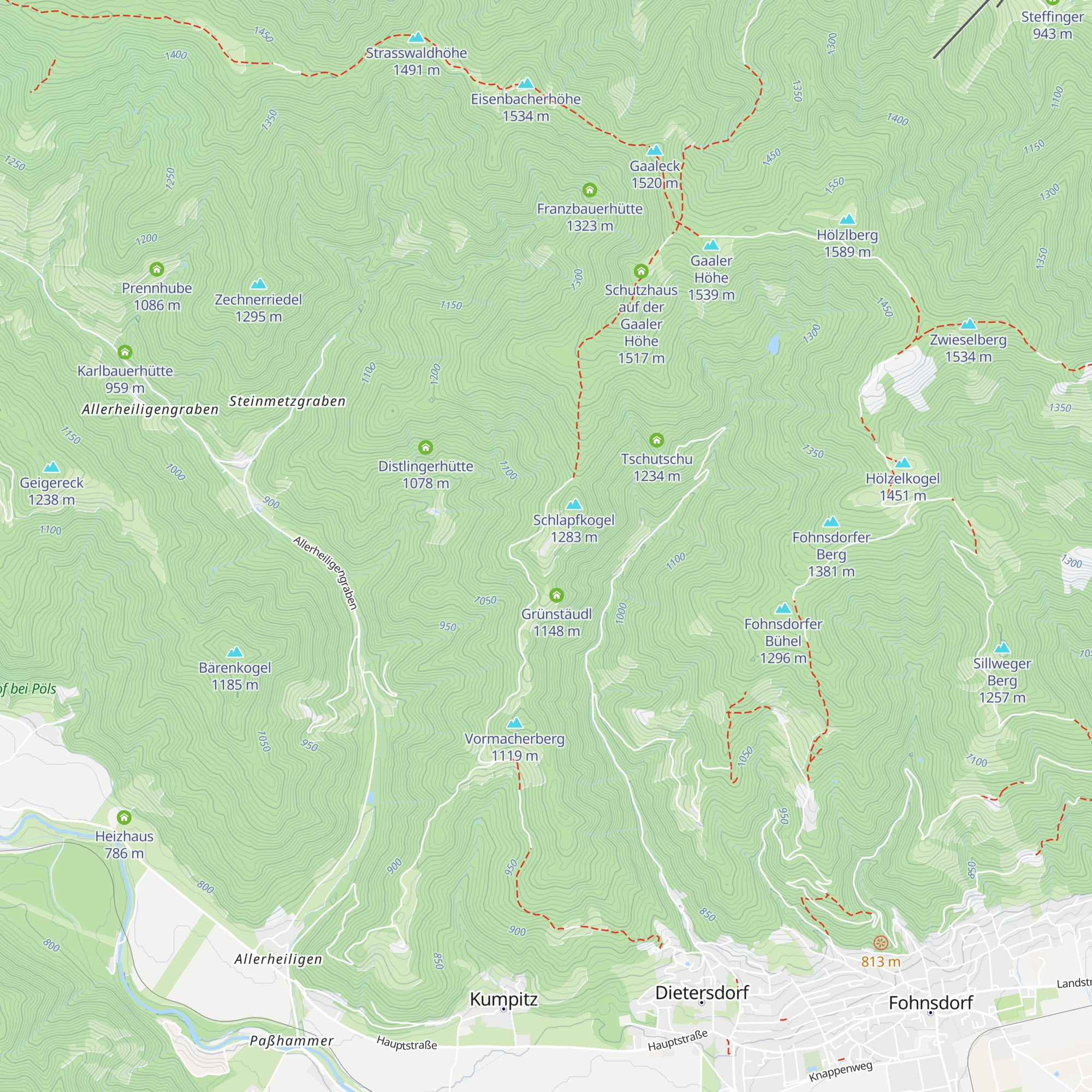 Siebenbäckhütte map