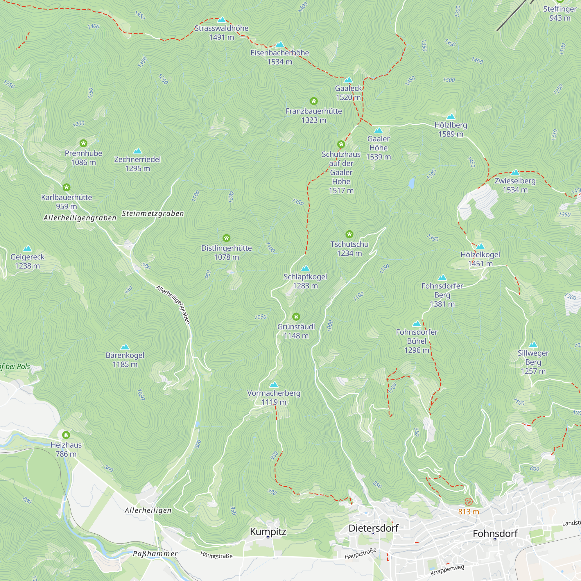 Siebenbäckhütte map