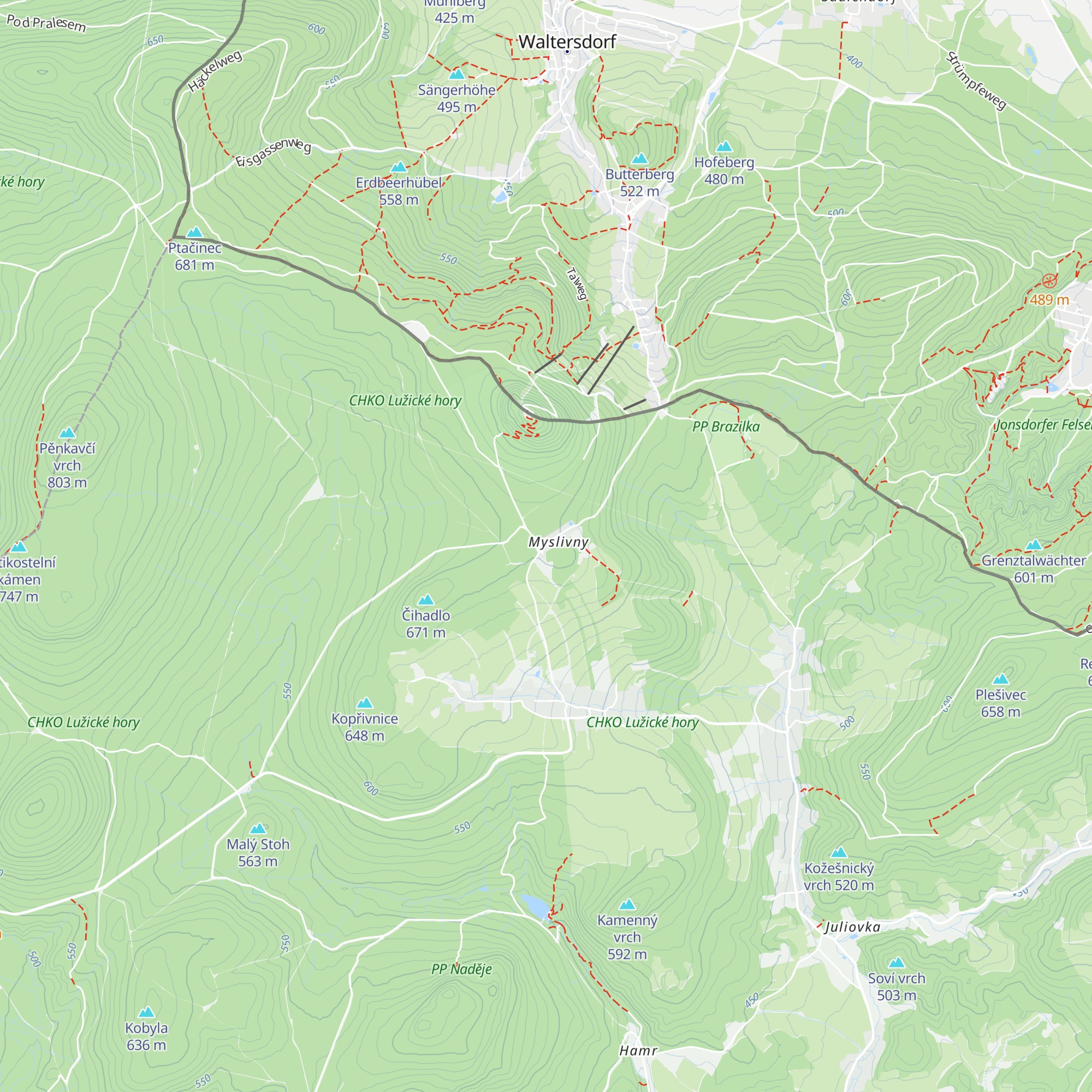 Chata Luž map