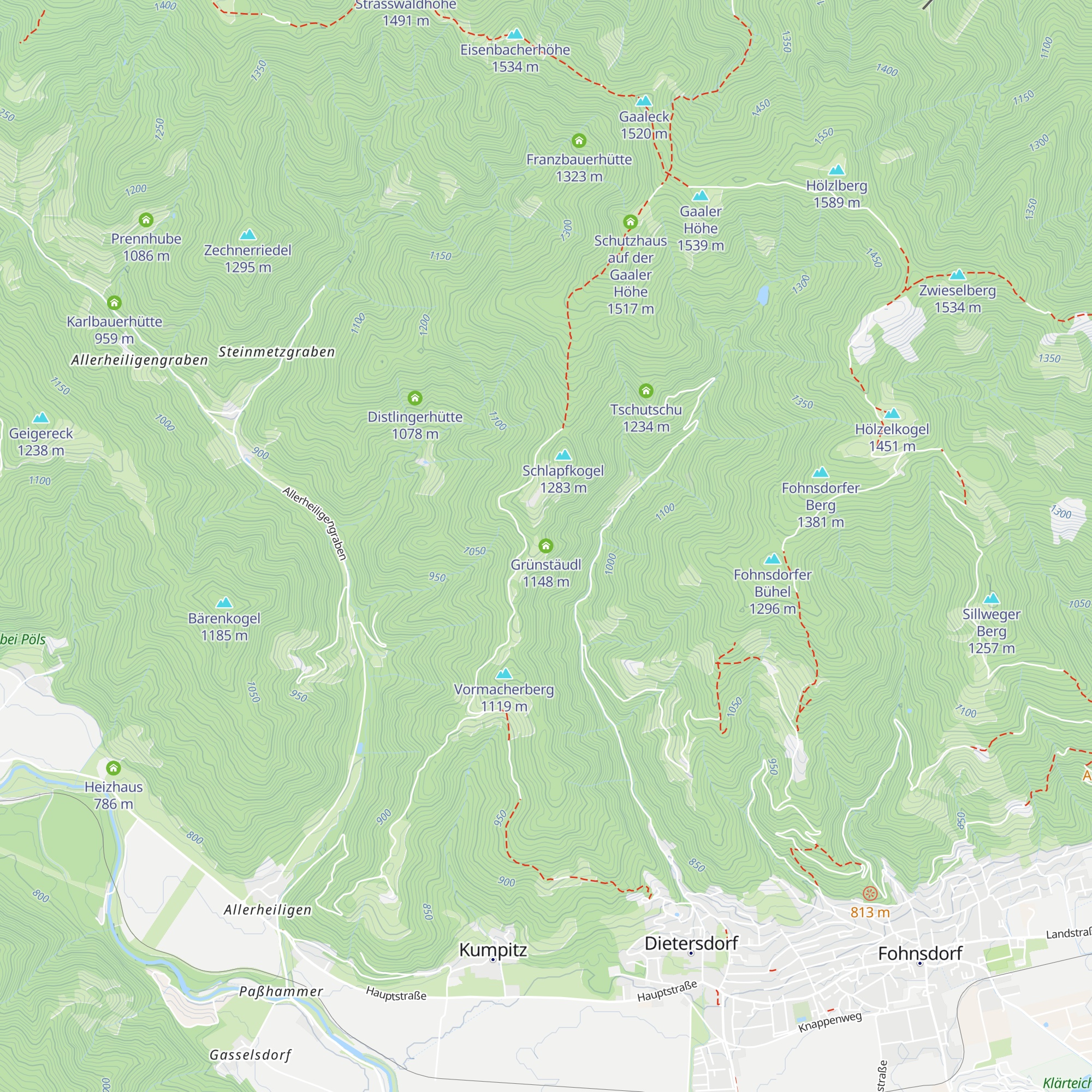 Grünstäudl map