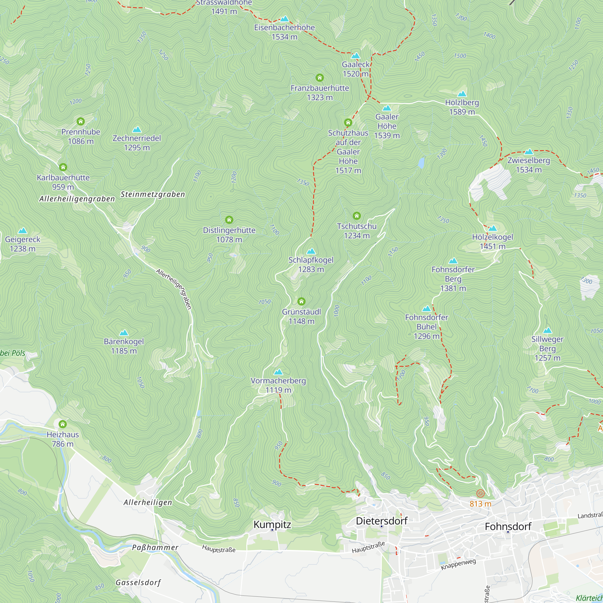 Grünstäudl map
