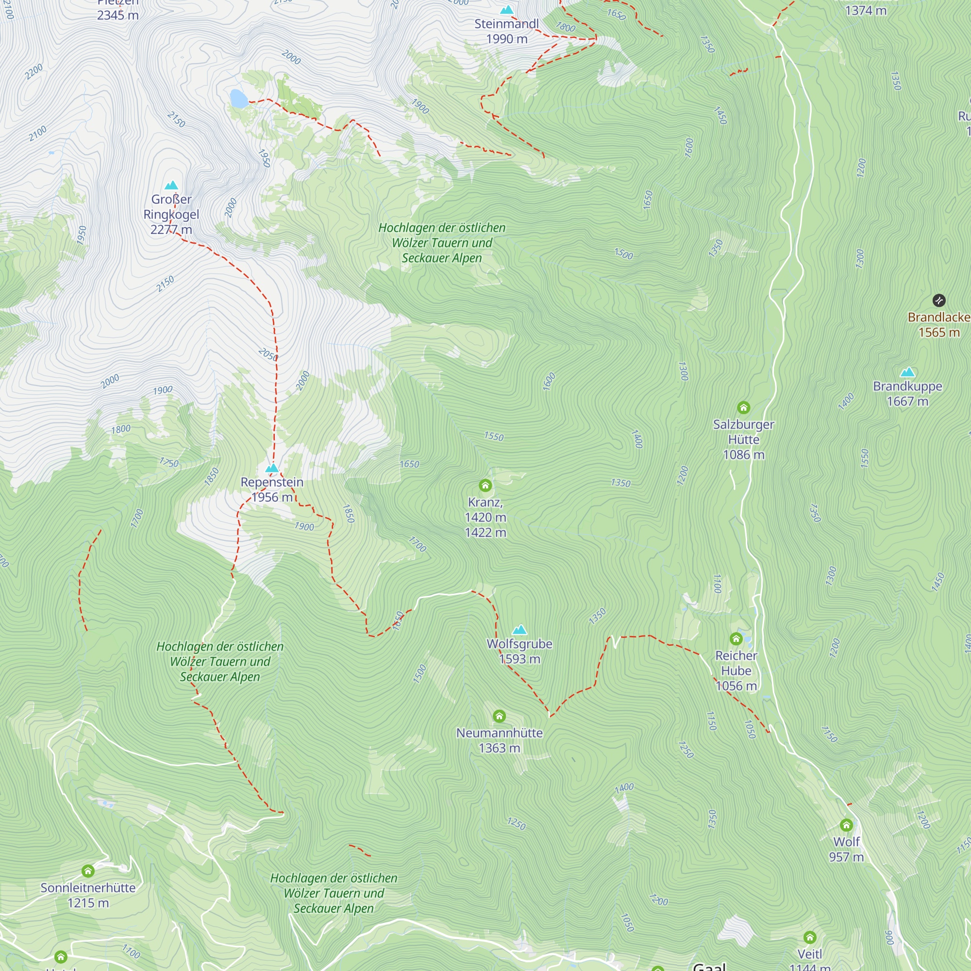 Kranz, 1420 m map