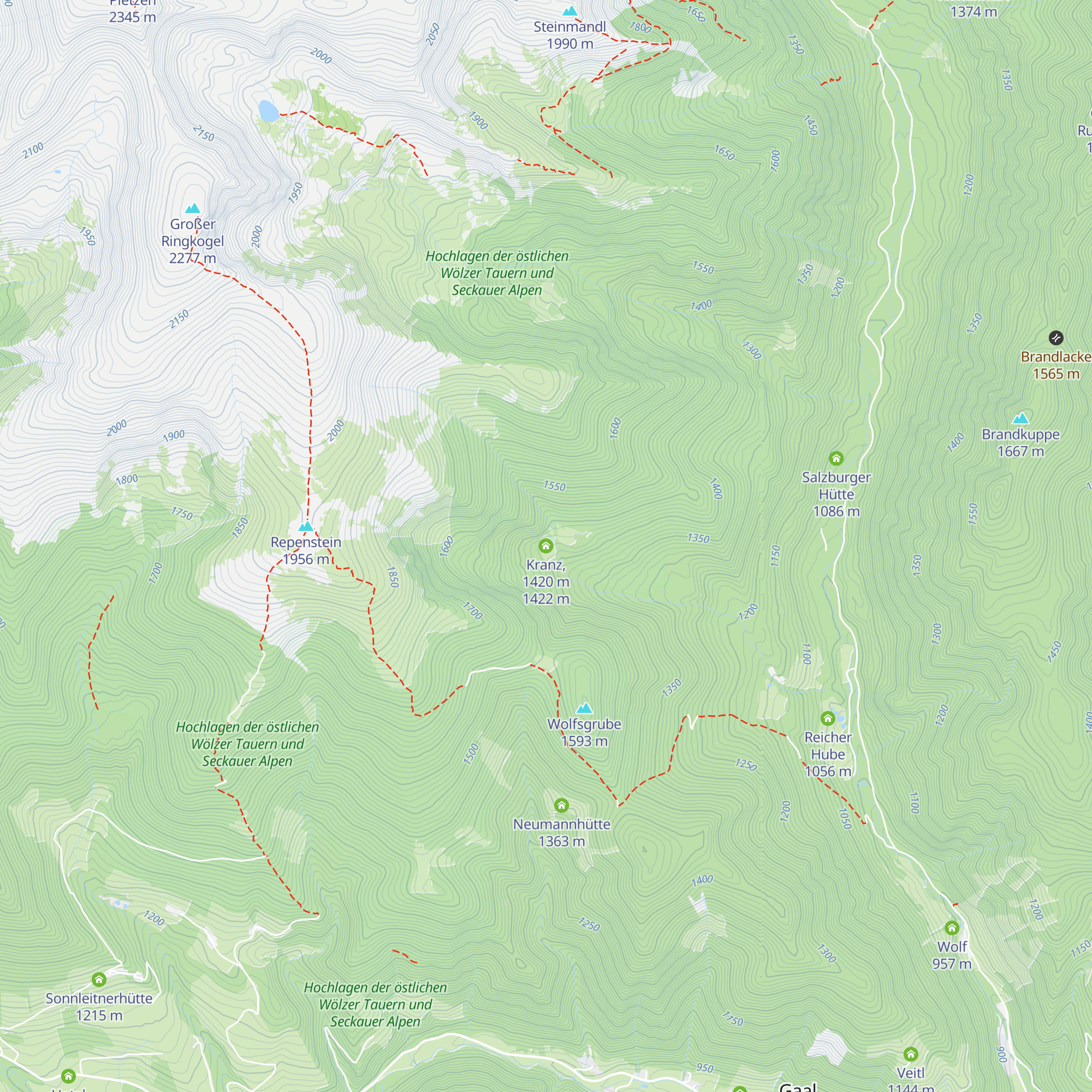 Kranz, 1420 m map