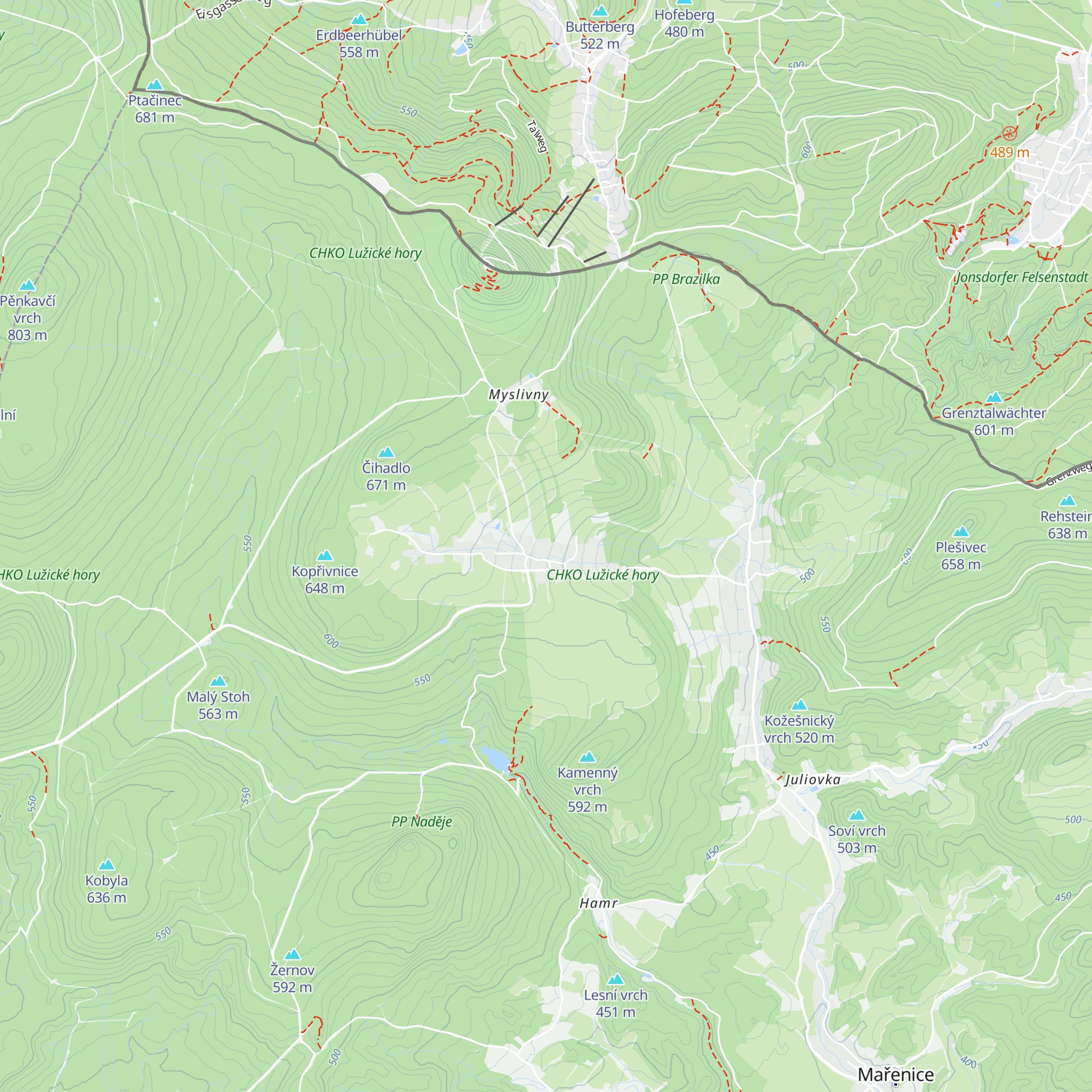 Petrova bouda map
