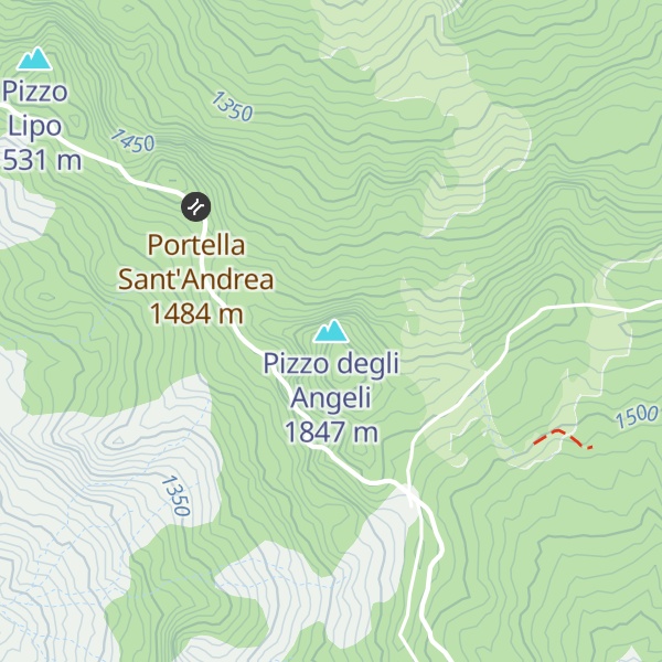 Map of Pizzo degli Angeli