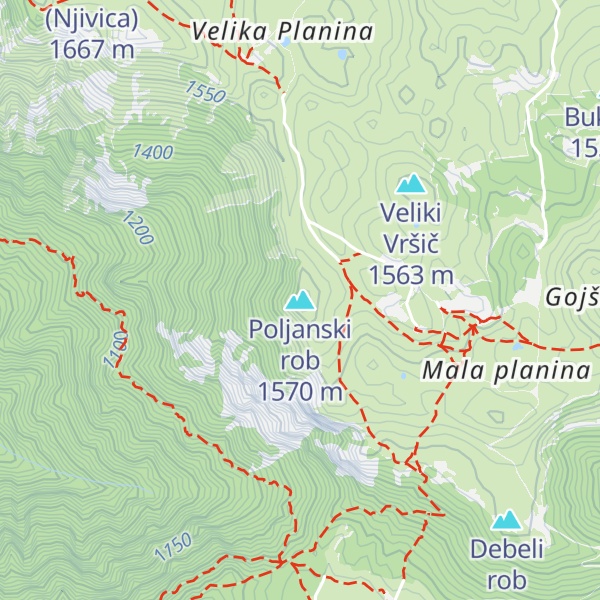 Map of Poljanski rob