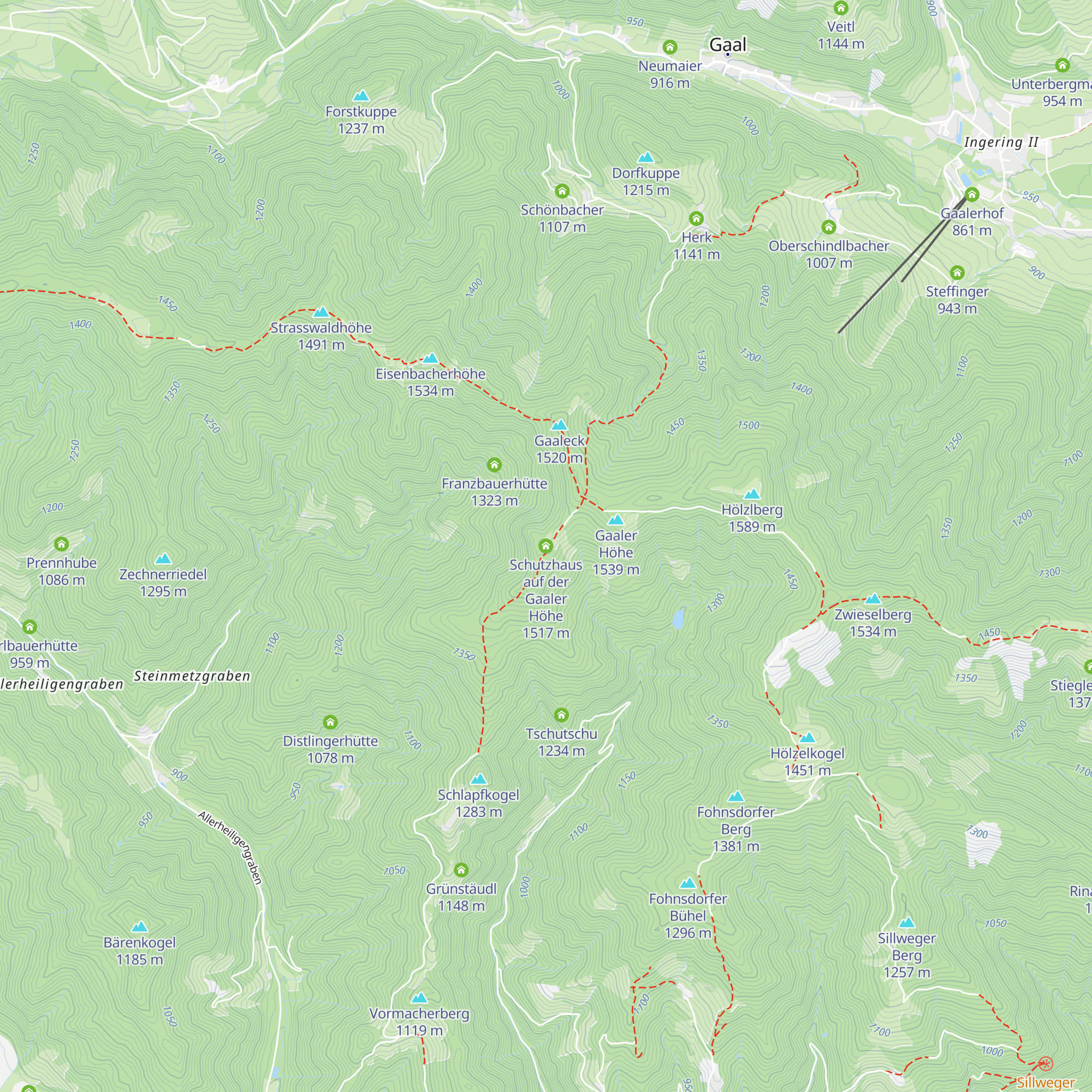 Schutzhaus auf der Gaaler Höhe map