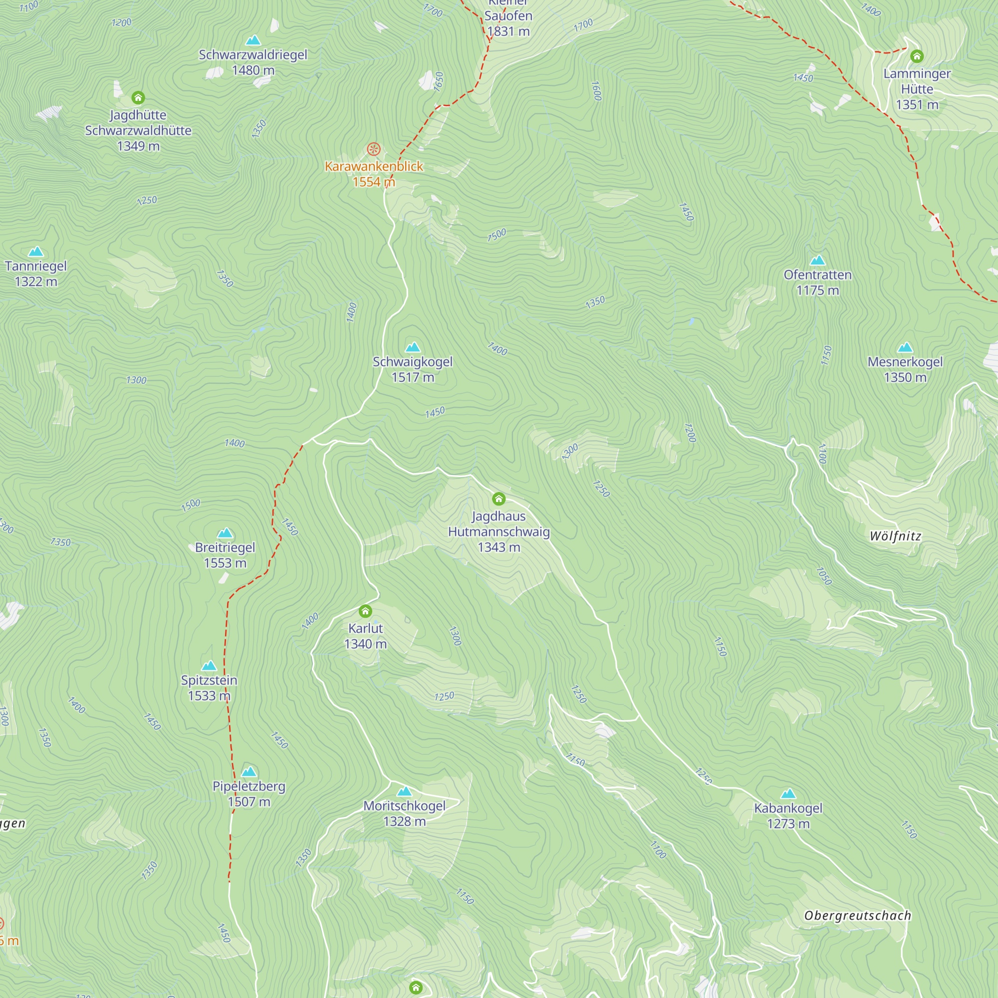 Jagdhaus Hutmannschwaig map