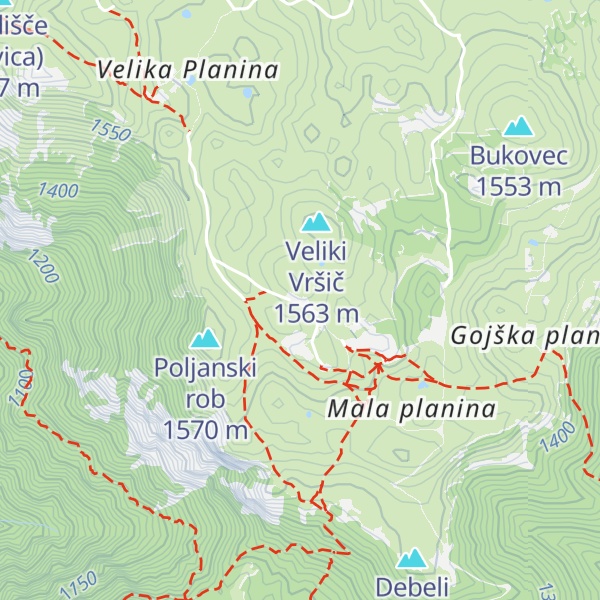 Map of Domžalski dom na Mali Planini