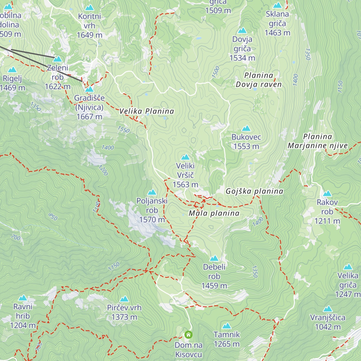 Domžalski dom na Mali Planini map