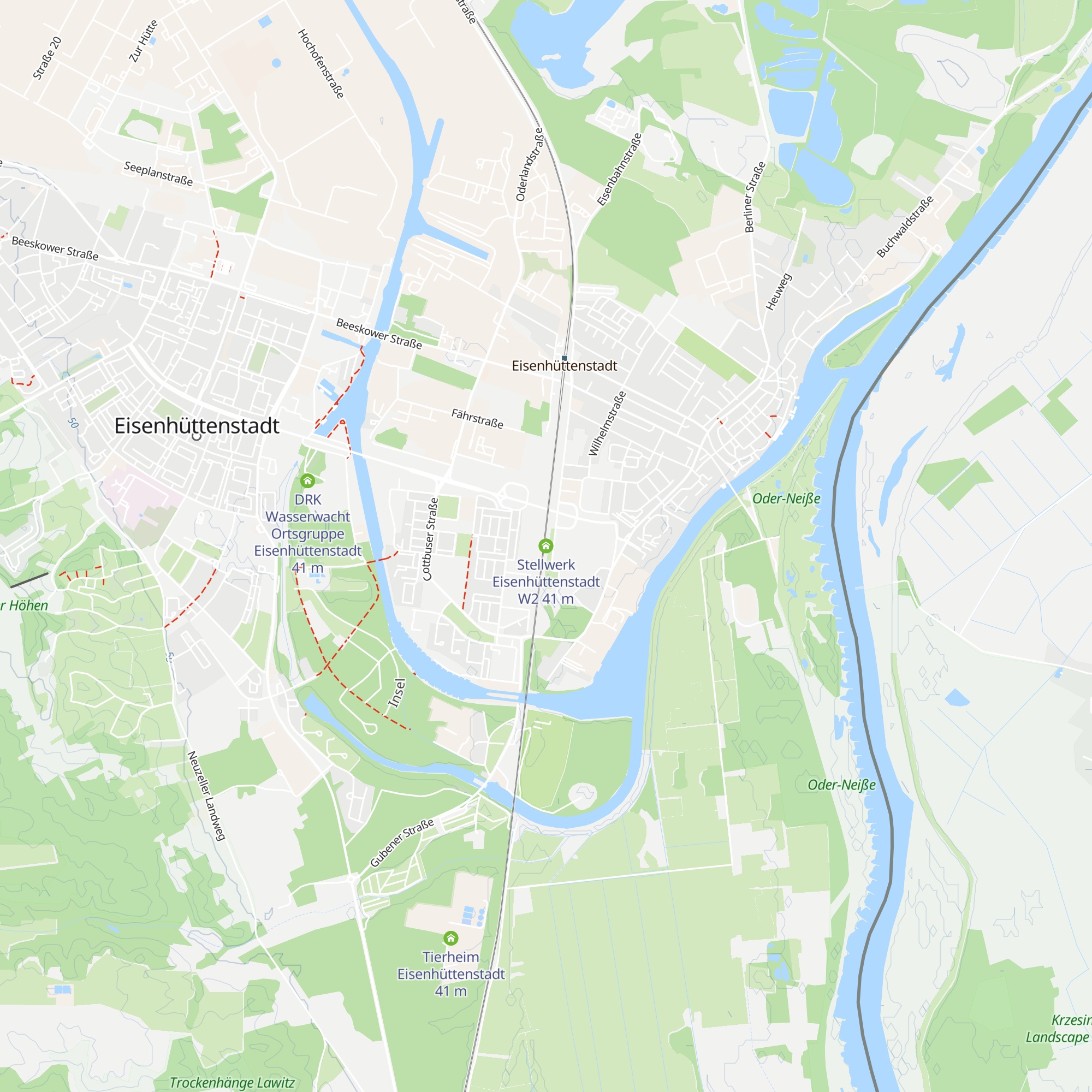 Stellwerk Eisenhüttenstadt W2 map