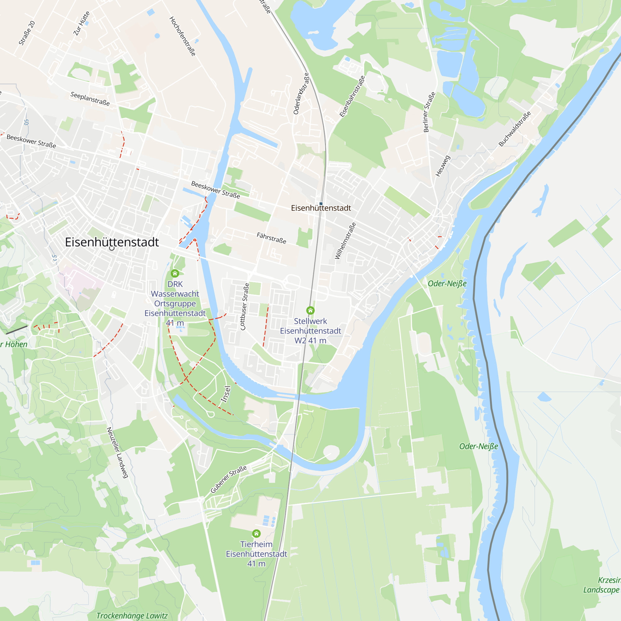 Stellwerk Eisenhüttenstadt W2 map