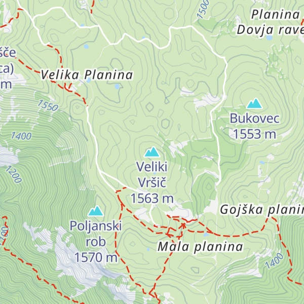 Map of Veliki Vršič