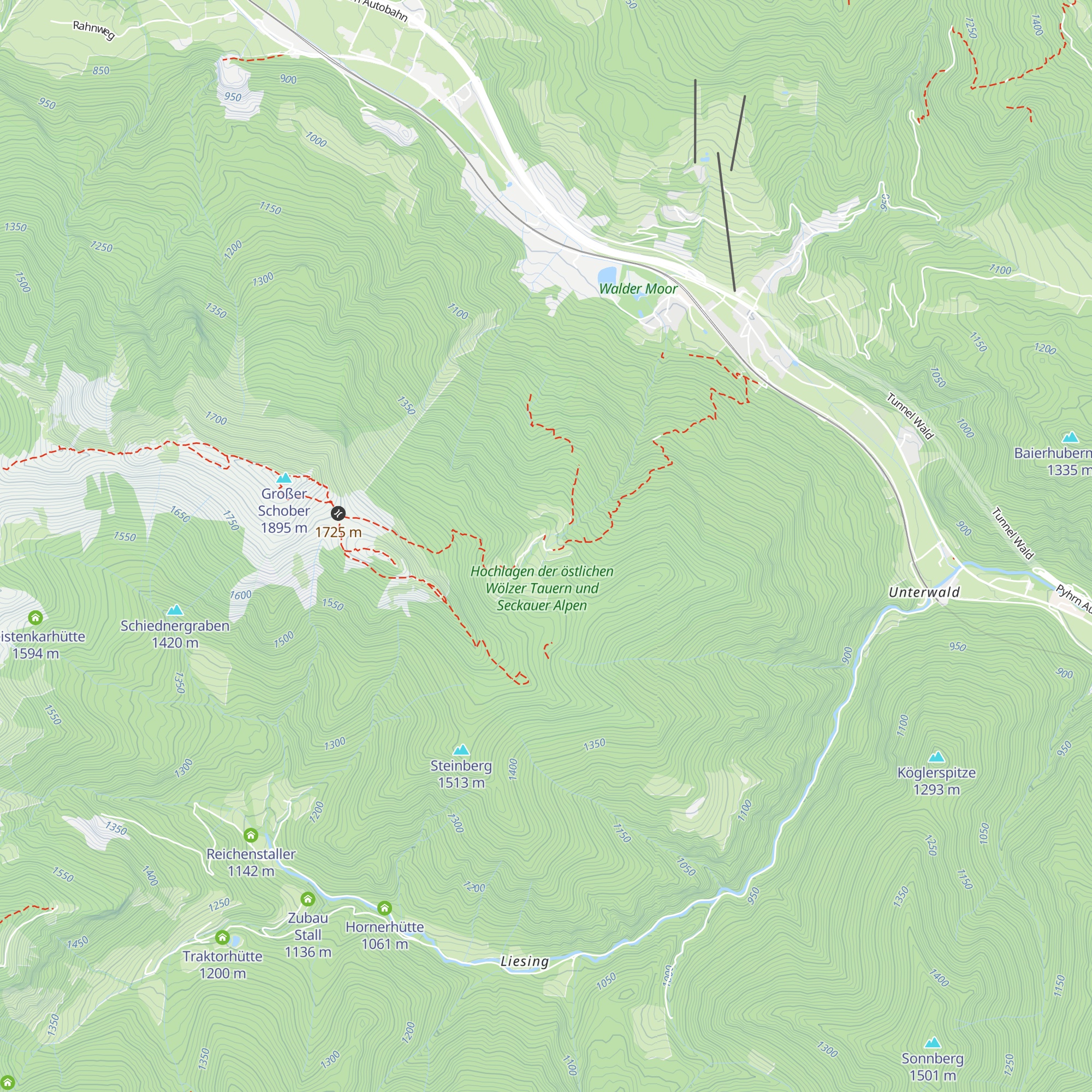 Schwarzbeeralm map