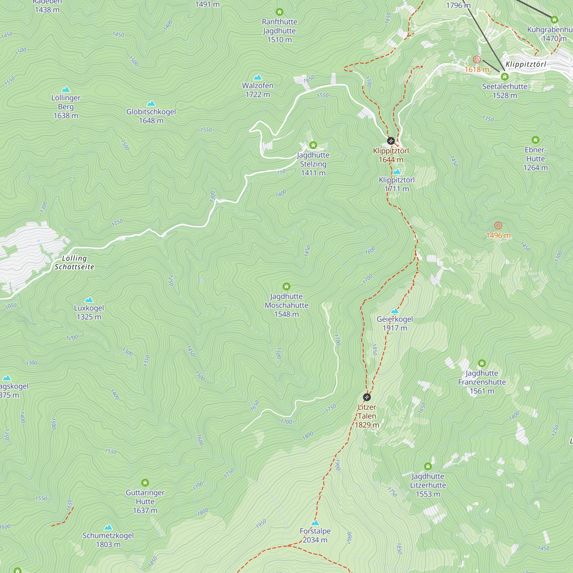 Jagdhütte Moschahütte map