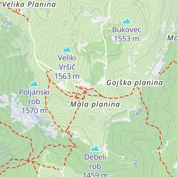 Map of Jarški dom na Mali Planini