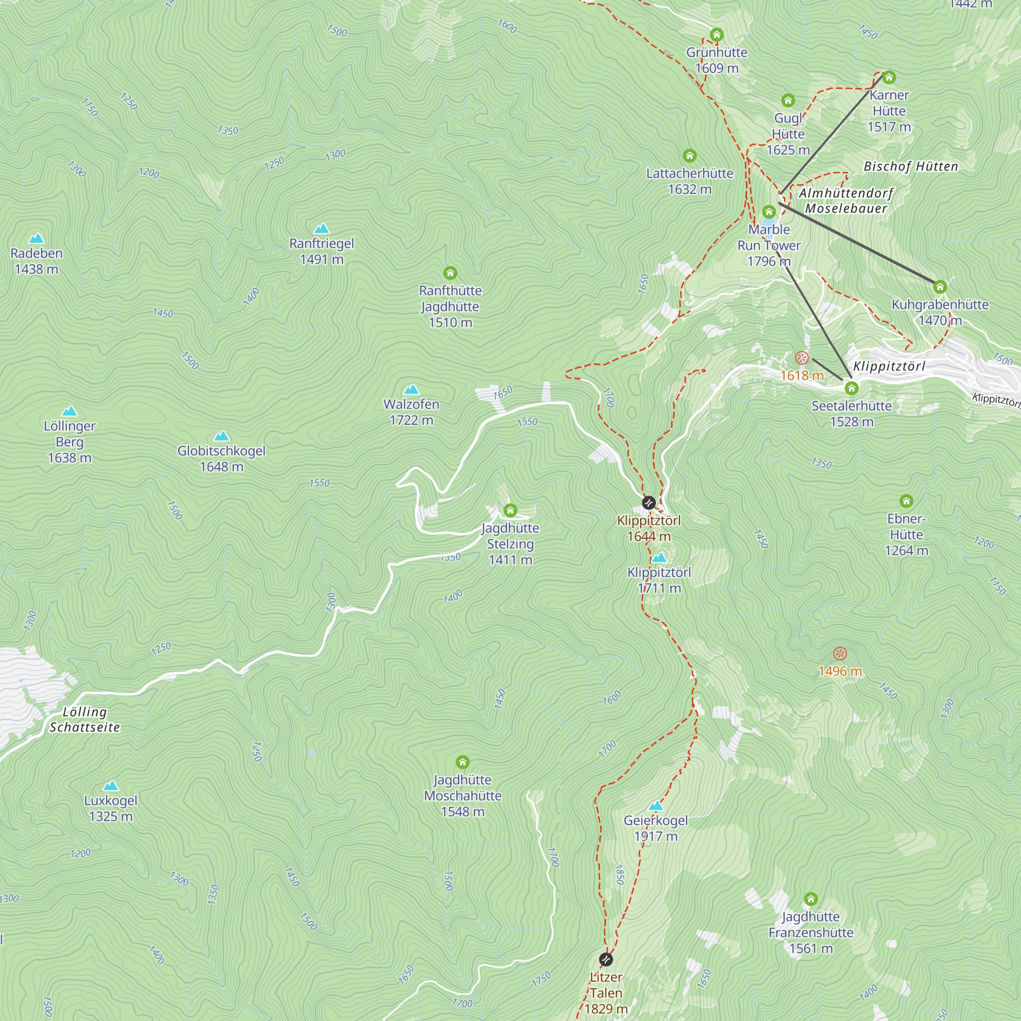 Jagdhütte Stelzing map