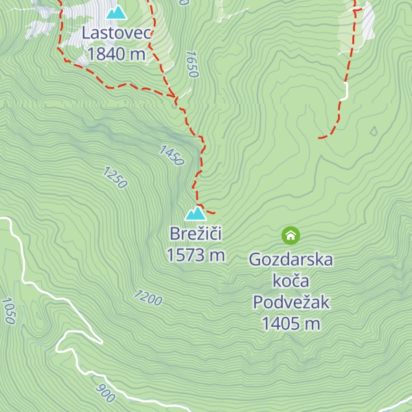 Map of Lovska koča na Brežičih
