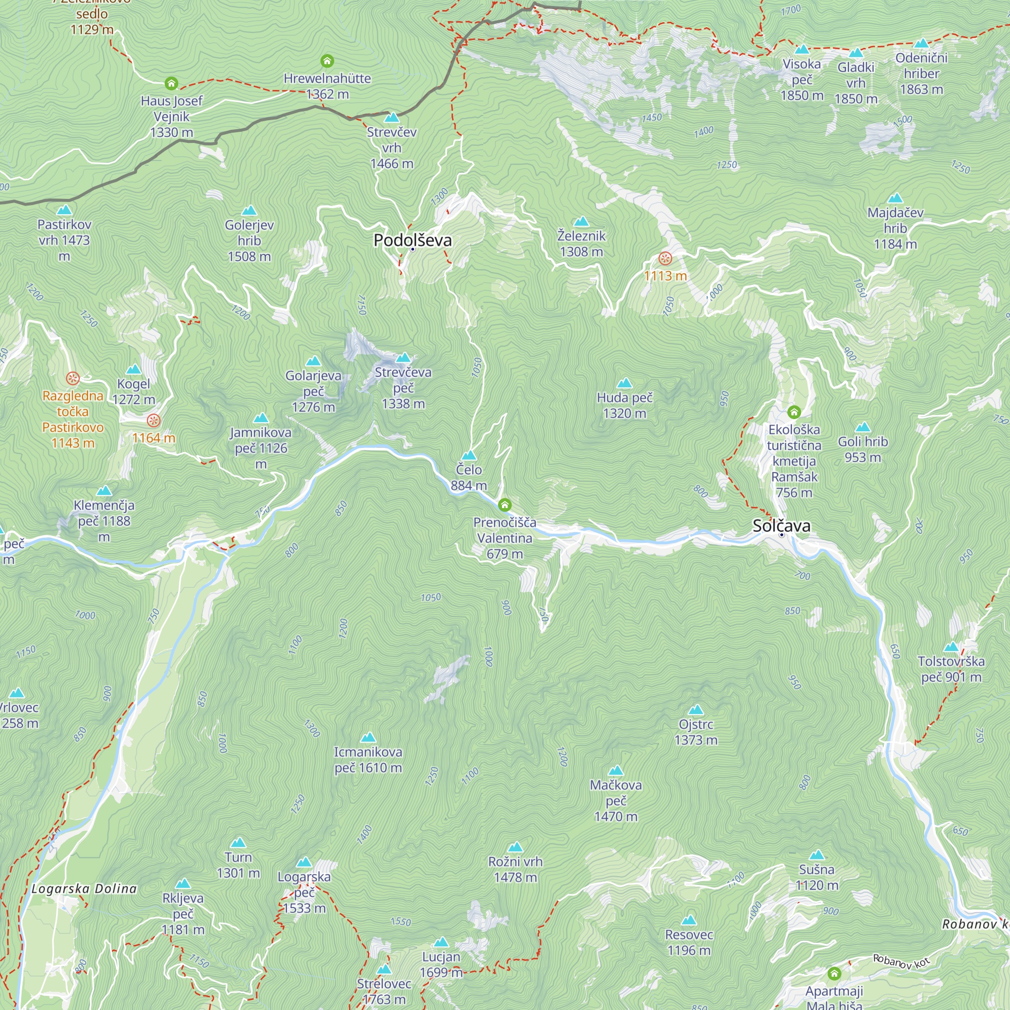 Prenočišča Valentina map