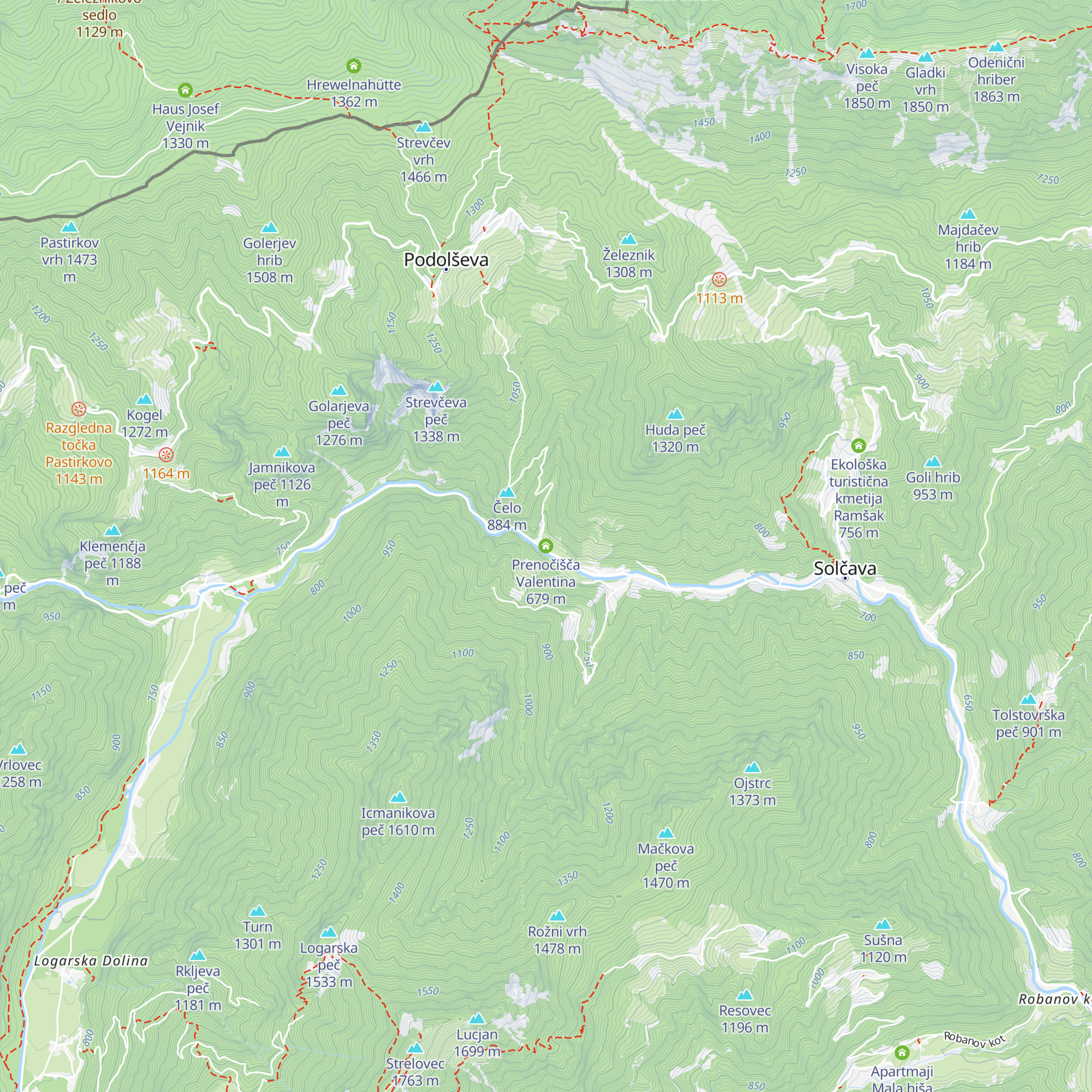 Prenočišča Valentina map