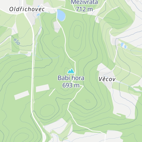 Map of Babí hora