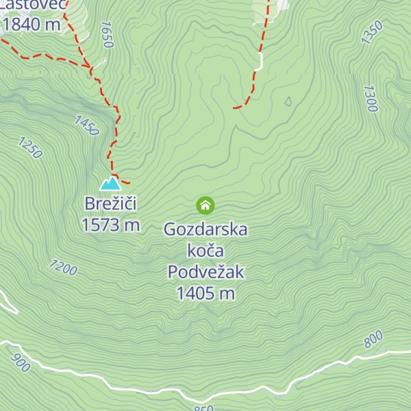 Map of Gozdarska koča Podvežak
